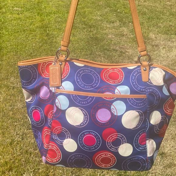 Coach Handbags - Large Multicolored COACH tote , used